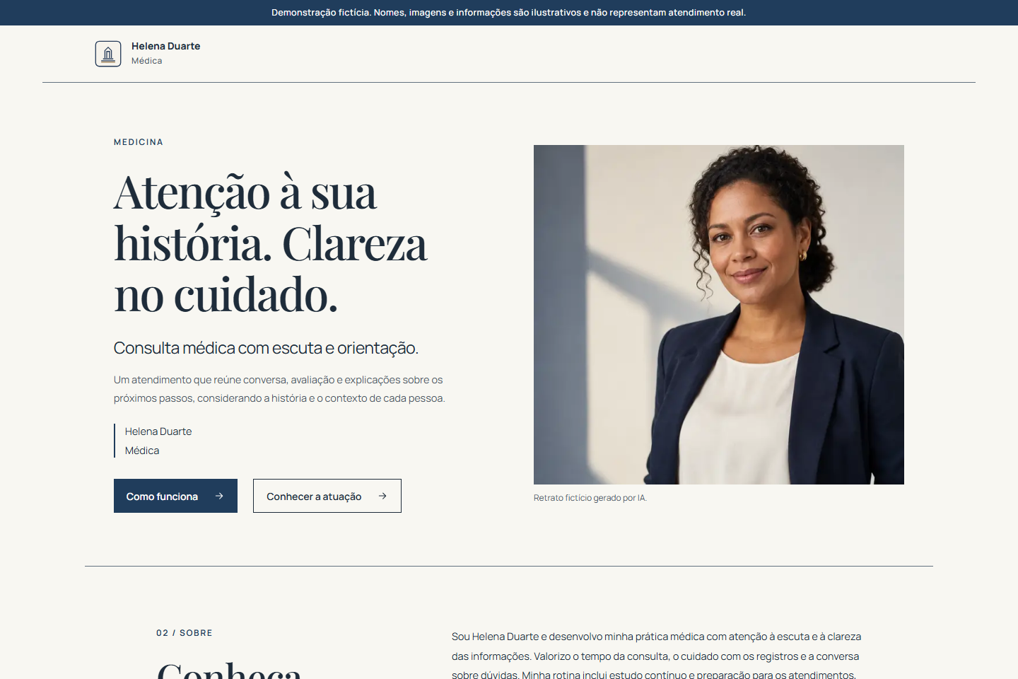 Demonstração fictícia Clássico
