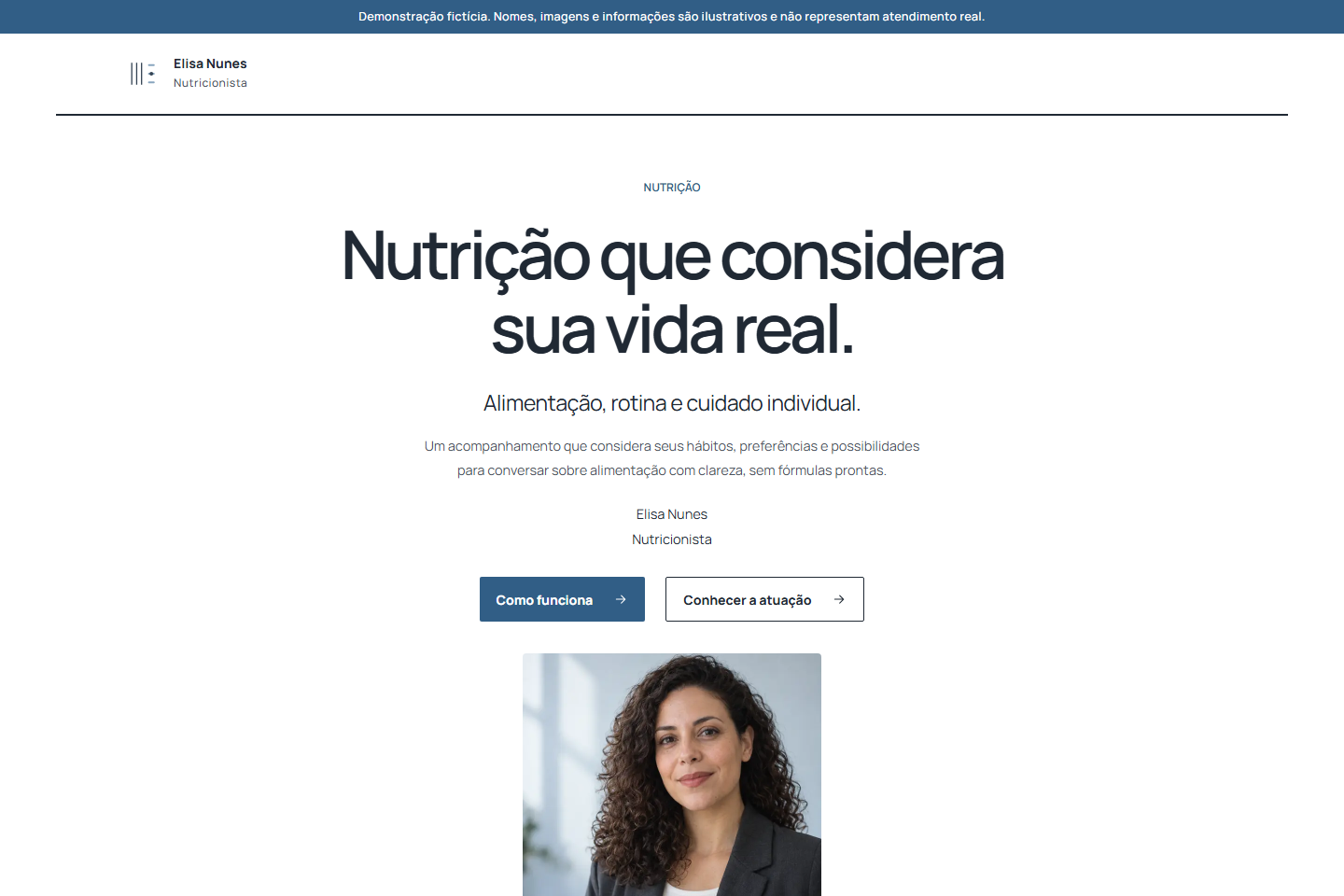 Demonstração fictícia Minimalista