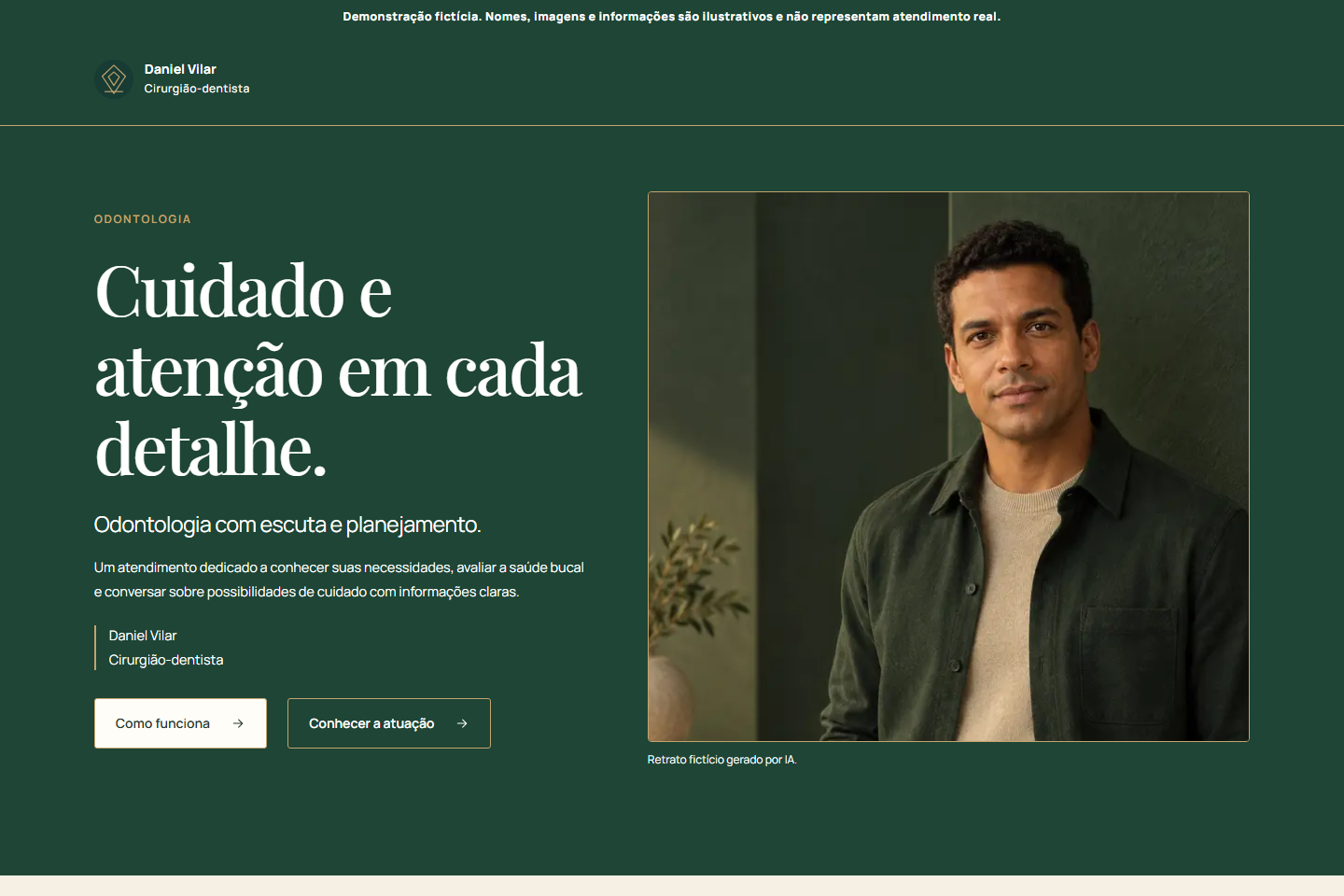 Demonstração fictícia Premium